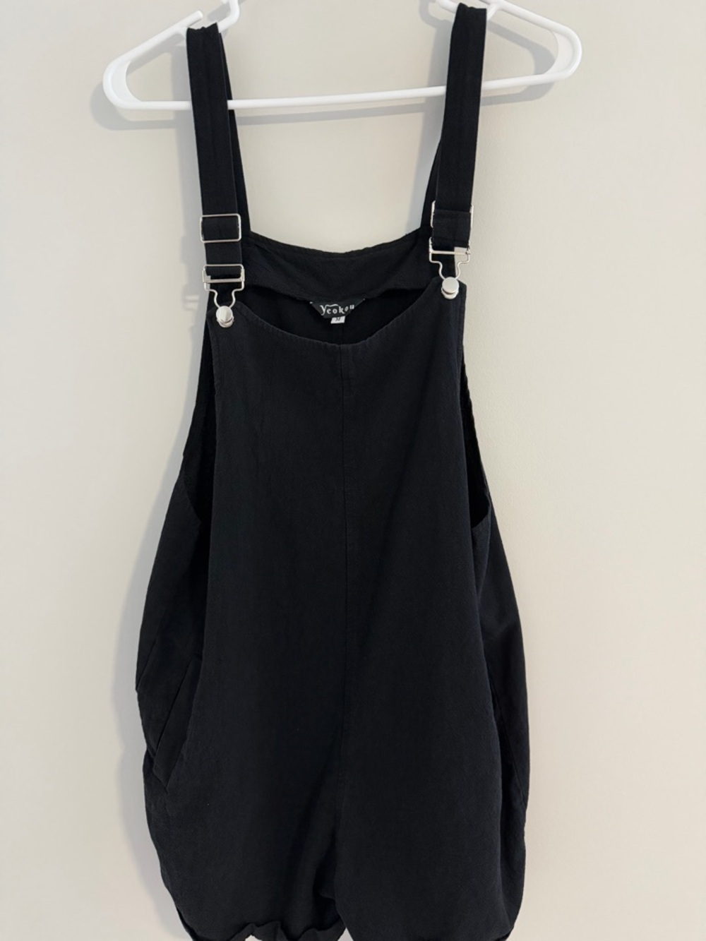 Black Adjustable-Strap Bubble Jumpsuit
